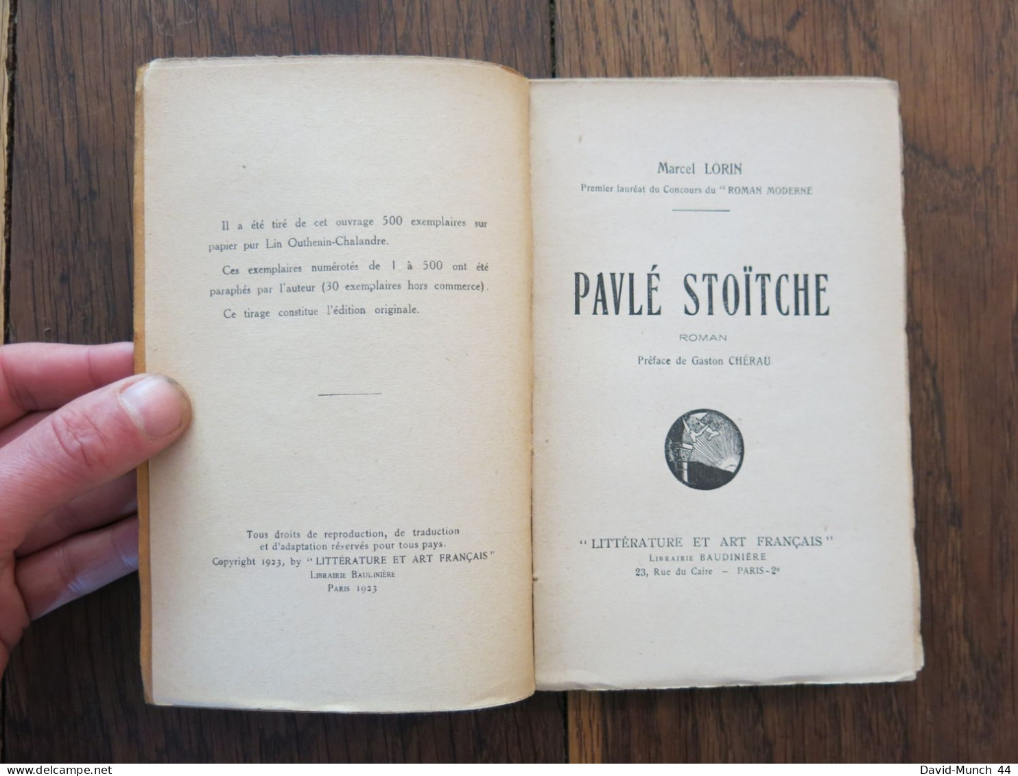 Pavlé Stoïtche De Marcel Lorin. Littérature Et Art Français, Librairie Baudinière. 1923 - 1901-1940