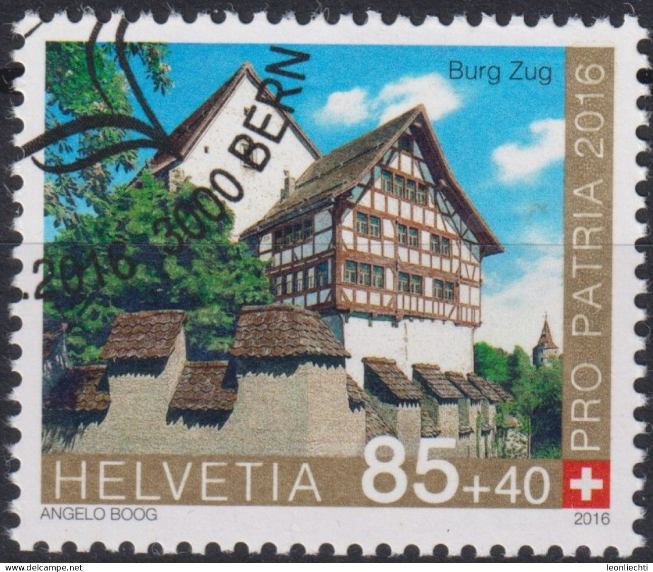 2016 Schweiz Pro Patria, Burg Zug, ⵙ Zum:CH B333, Mi:CH 2450, Yt:CH 2370 - Used Stamps