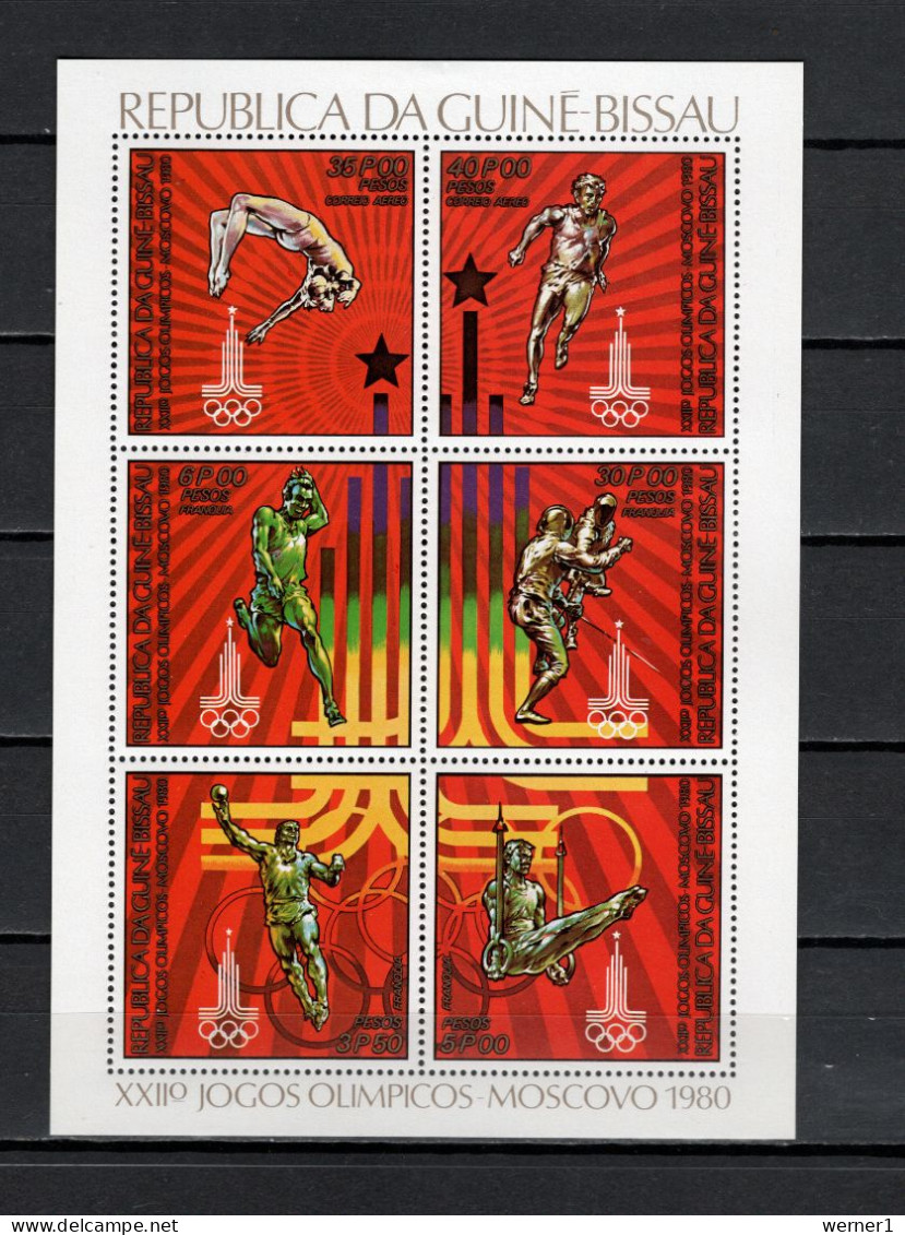 Guinea - Bissau 1980 Olympic Games Moscow, Athletics, Fencing, Etc. Sheetlet MNH -scarce- - Summer 1980: Moscow