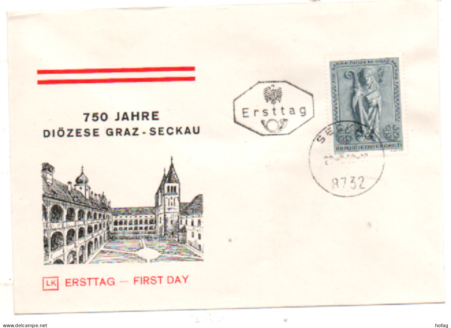 Österreich 1968 MiNr.: 1270 Diozese Graz Seckau Ersttag; Austria FDC Scott: 817 YT: 1100 Sg: 1529 - FDC