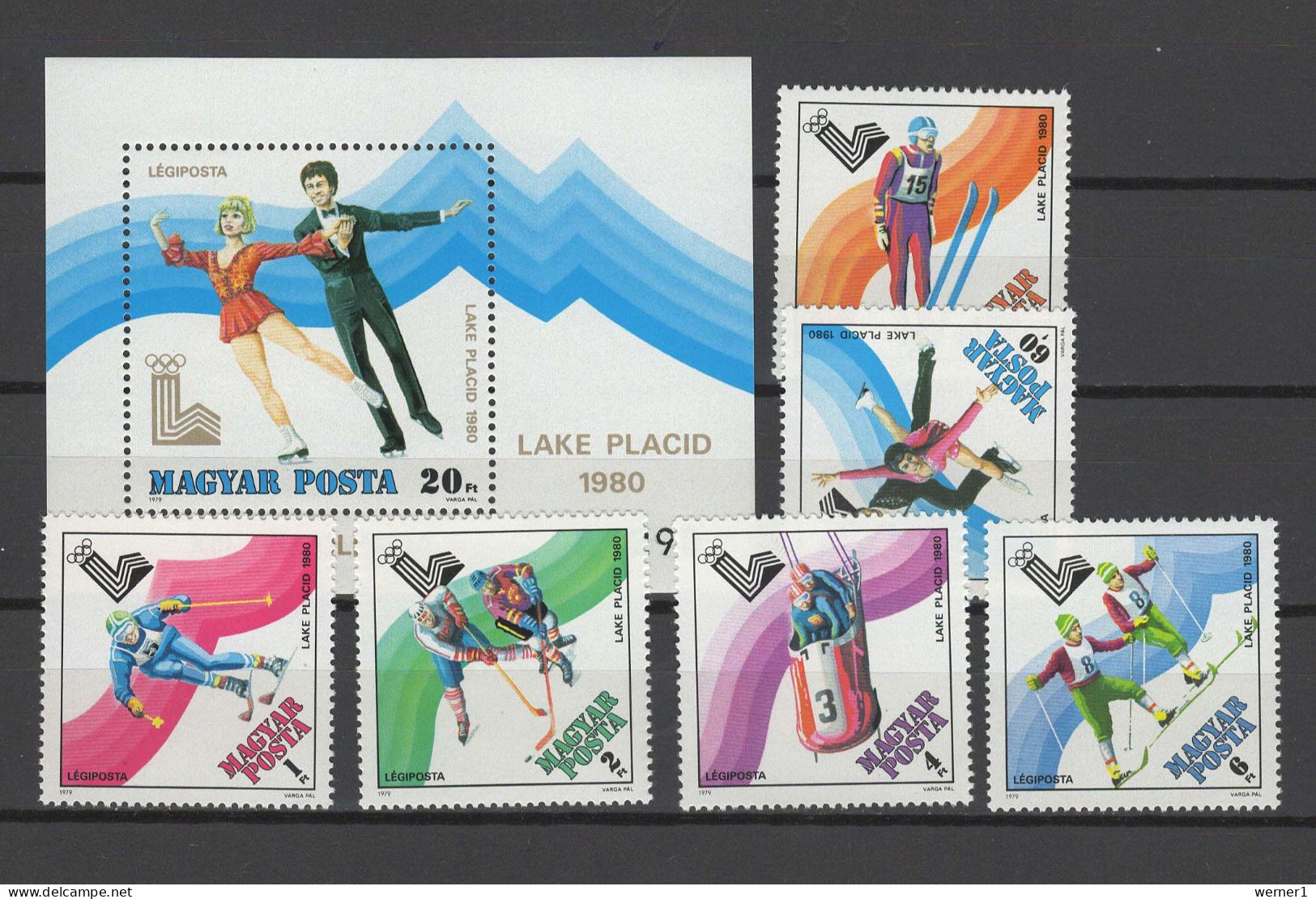 Hungary 1979 Olympic Games Lake Placid Set Of 6 + S/s MNH - Inverno1980: Lake Placid