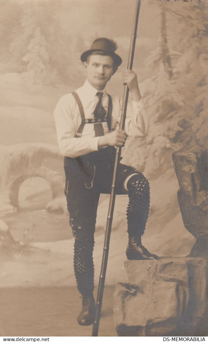 Climbing Mountaineering Alpinism Old Photo Postcard Ca.1910 - Bergsteigen