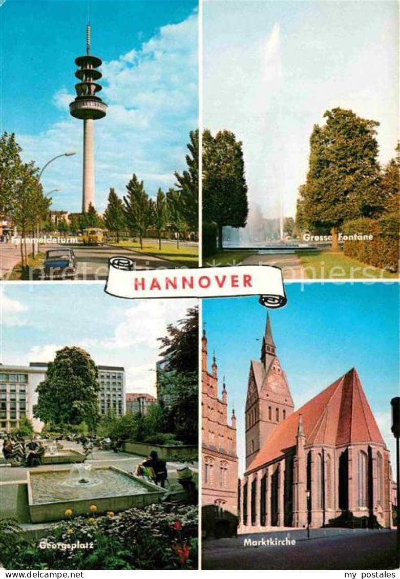 72886874 Hannover Fernmeldeturm Gr Fontaene Georgsplatz Marktkirche Hannover - Hannover