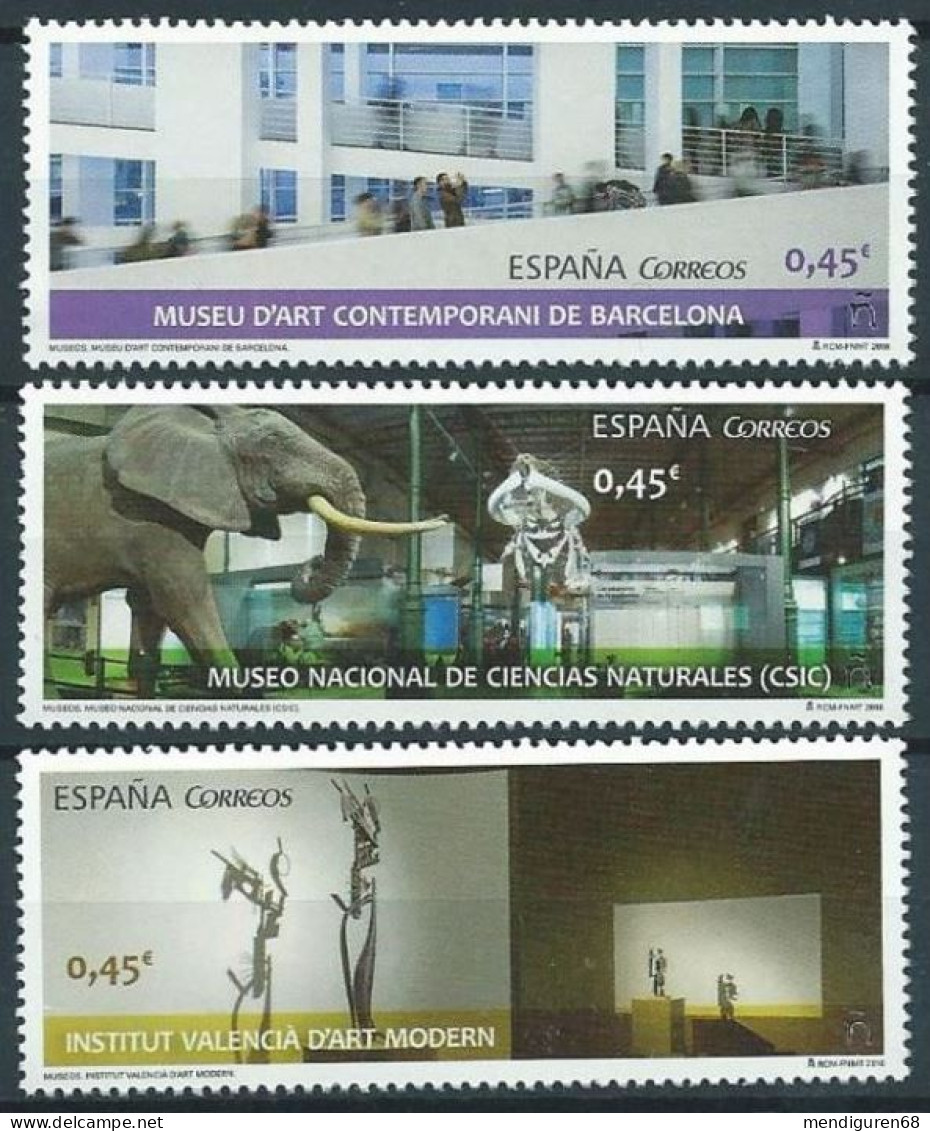 ESPAGNE SPANIEN SPAIN ESPAÑA 2016  MUSSEUMSMUSEOS SET 3V ED 5034-36 YT 4751-53 MI 5046-48 SC 4106-08 SG 5038-39 - Neufs