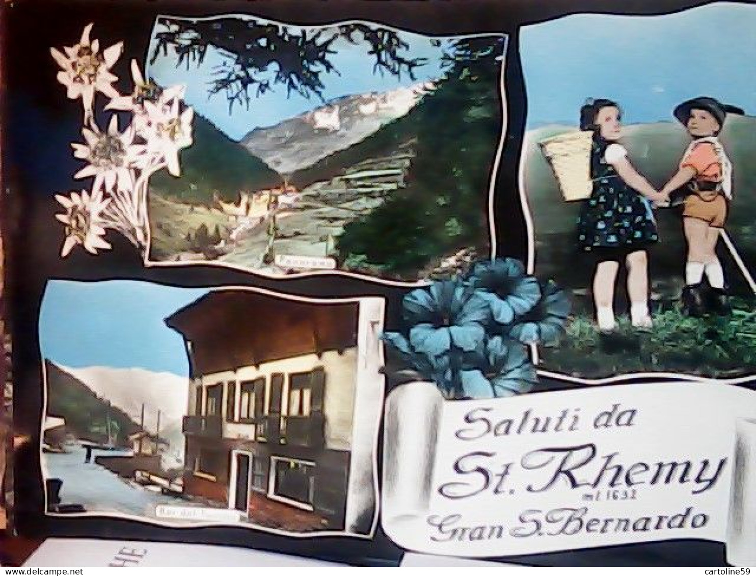 SALUTI VEDUTE BAMBINI S ST RHEMY GRAN SAN BERNARDO  N1955 JV6494 - Andere & Zonder Classificatie