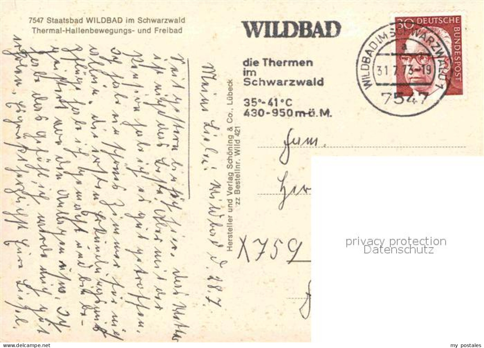 72886521 Bad Wildbad Thermal Hallenbewegungsbad Freibad Kurort Schwarzwald Bad W - Other & Unclassified