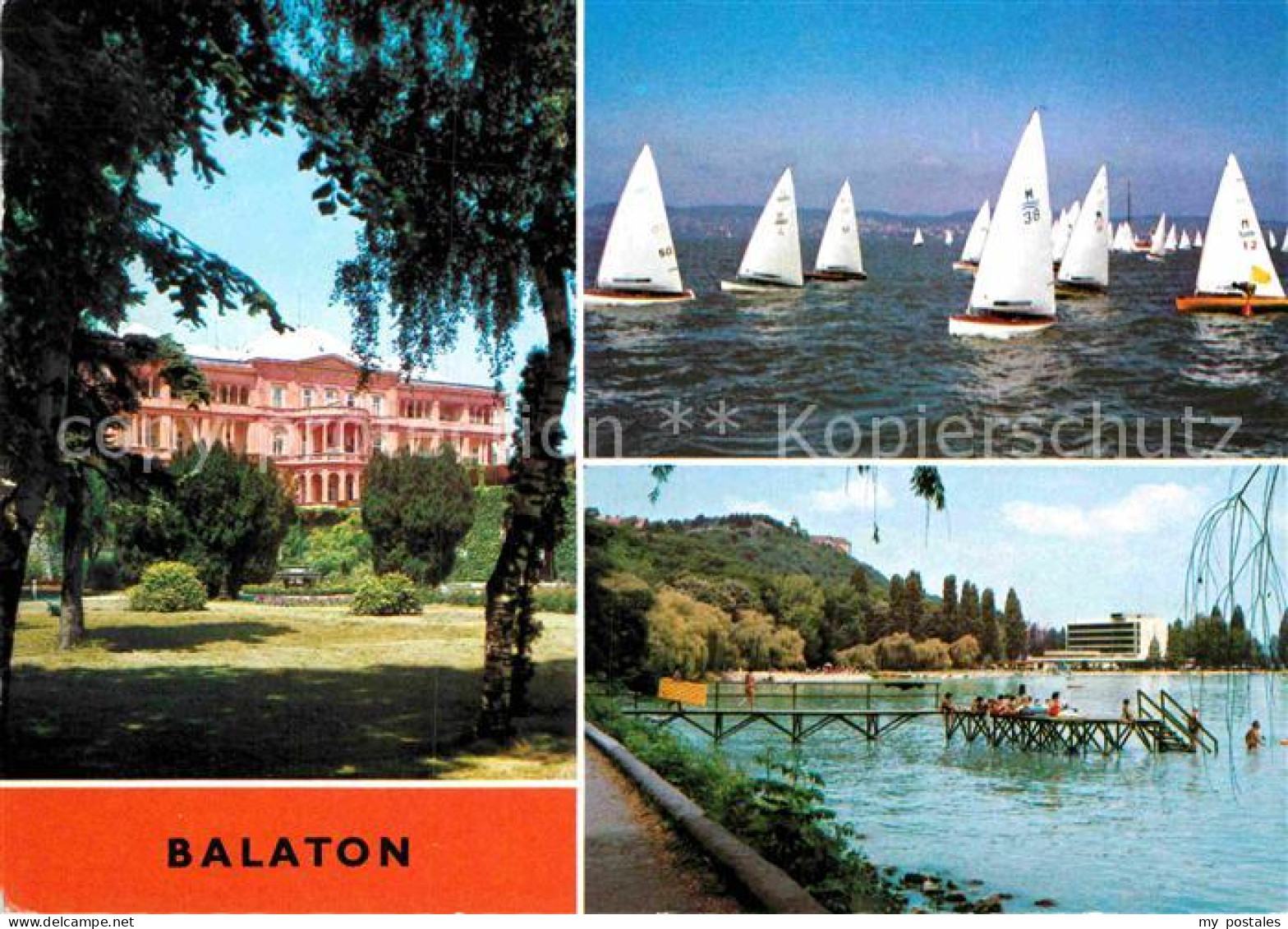 72886500 Balaton Plattensee Hotel Uferpartie Am See Badesteg Segelregatta Budape - Ungheria