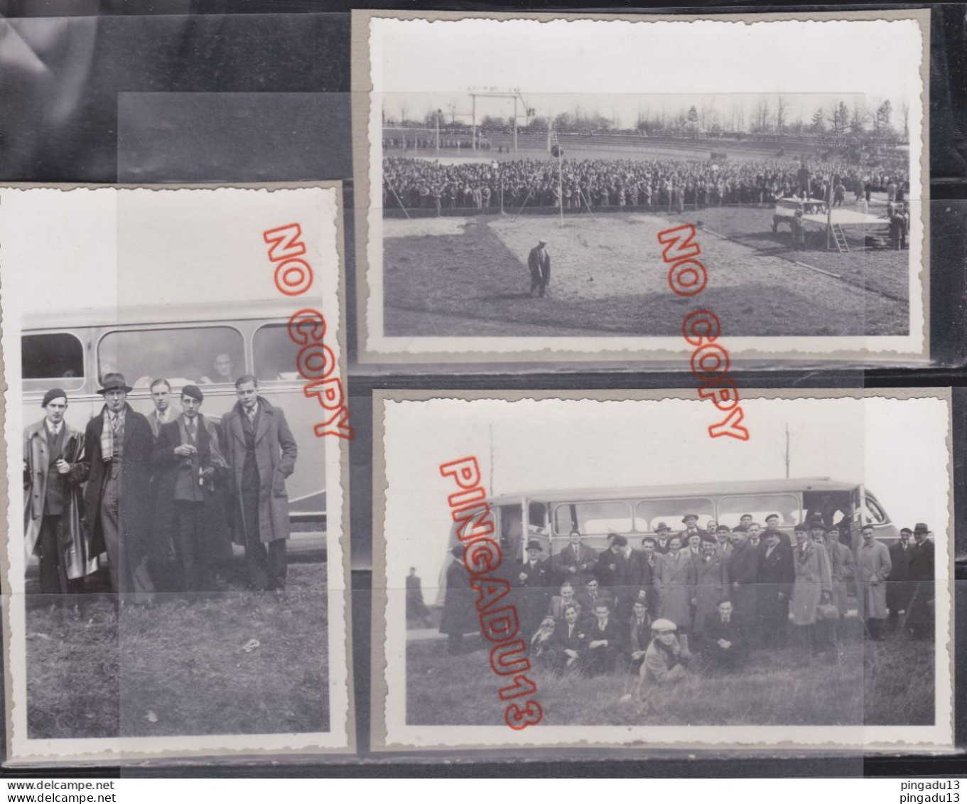Fixe Photos Rassemblement Volontaires Croix De Feu Colonel De La Rocque Stade Autobus Voiture Années 30 * - War, Military