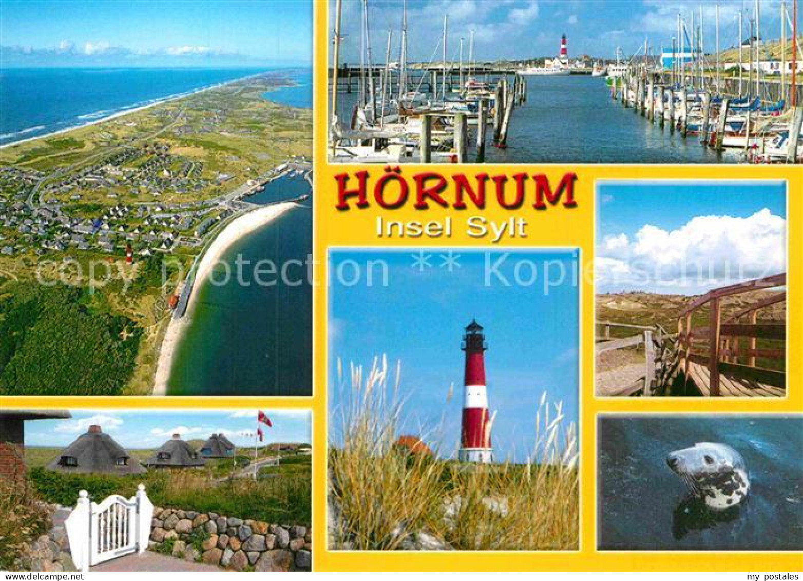 72886484 Hoernum Sylt Hafen Wohnhaeuser Leuchtturm Seehund Fliegeraufnahme Hoern - Andere & Zonder Classificatie