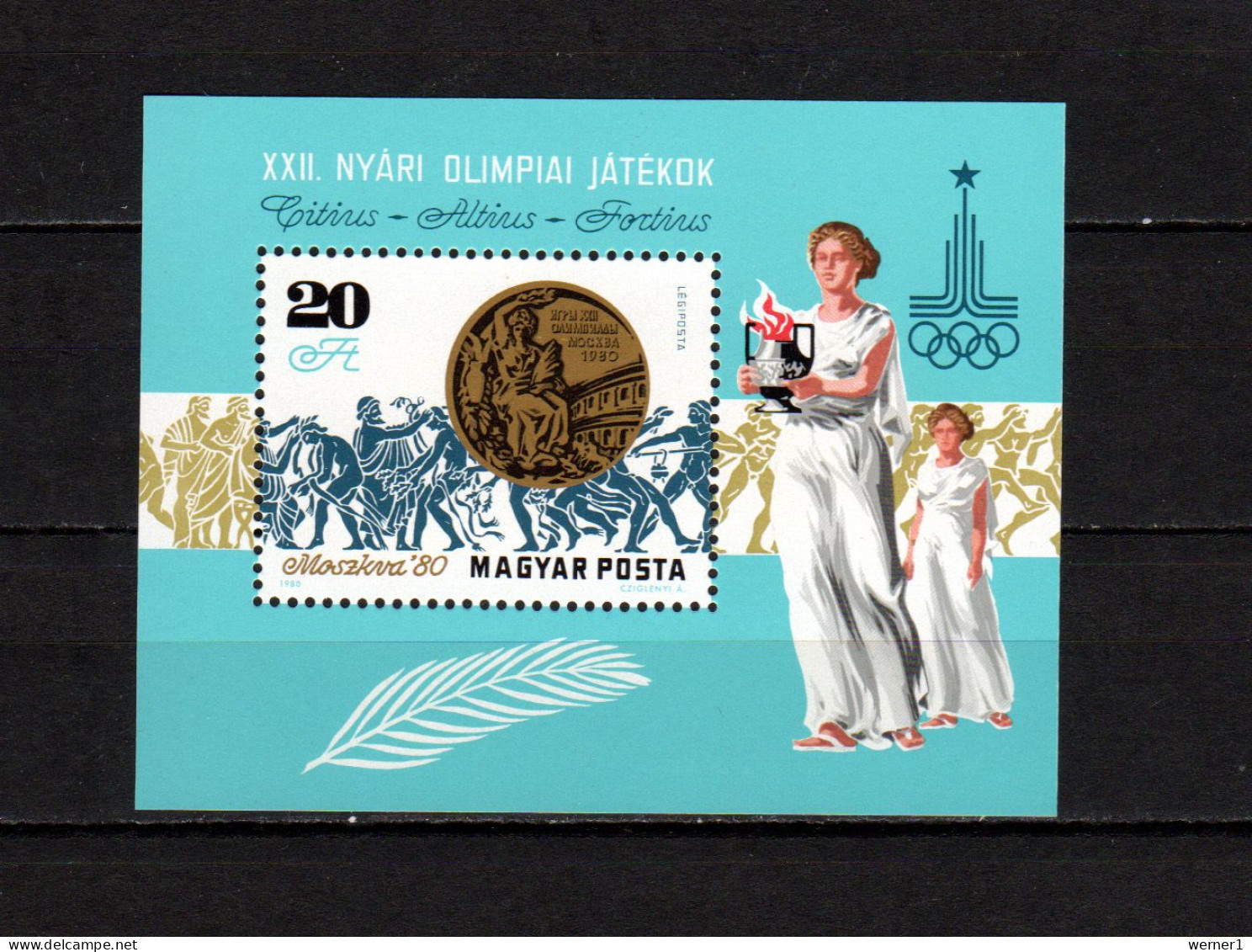Hungary 1980 Olympic Games Moscow, S/s MNH - Summer 1980: Moscow