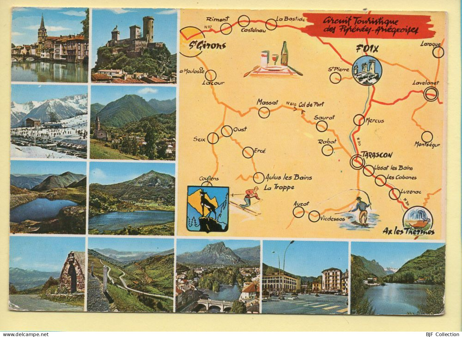 09. Circuit Touristique Des Pyrénées Ariégeoises – Multivues / Blason / Carte Géographique (voir Scan Recto/verso) - Andere & Zonder Classificatie