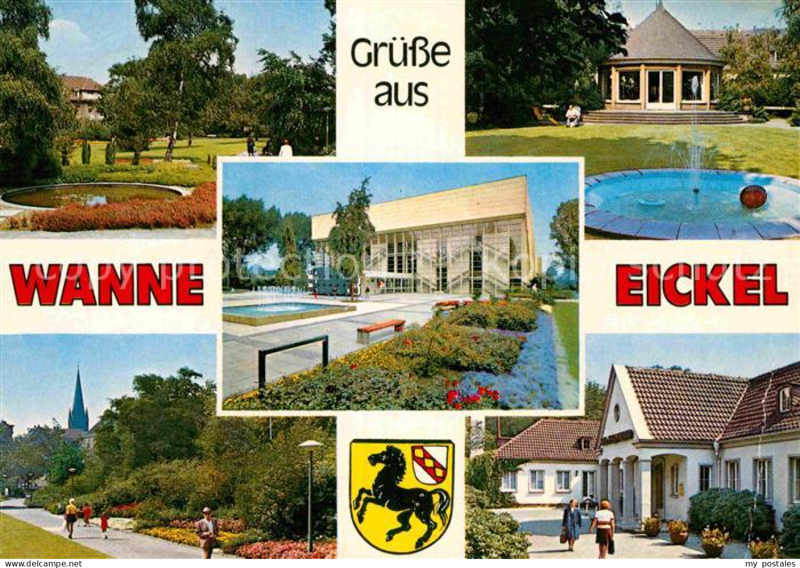 72886326 Wanne-Eickel Kurpark Thermalbad Pavillon Kurhaus Promenade Wappen Wanne - Herne