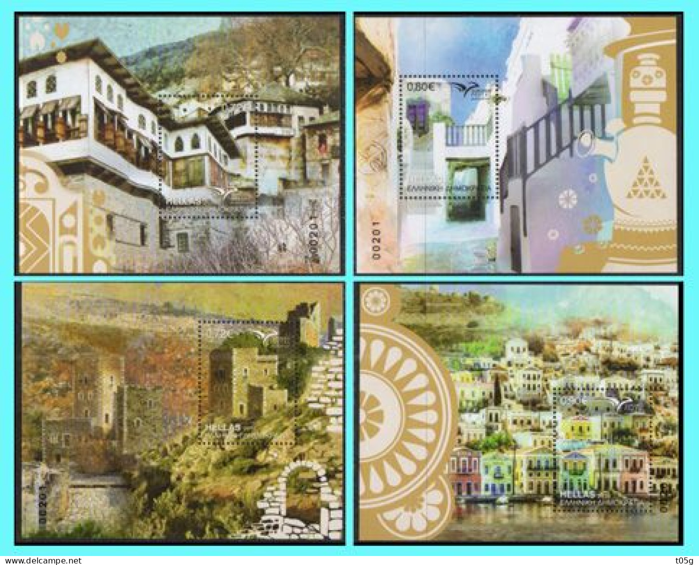 GREECE- GRECE - HELLAS 2018 :(comlet Set Mini Sheet) EUROMED Houses Compl Set MNH** - Ungebraucht