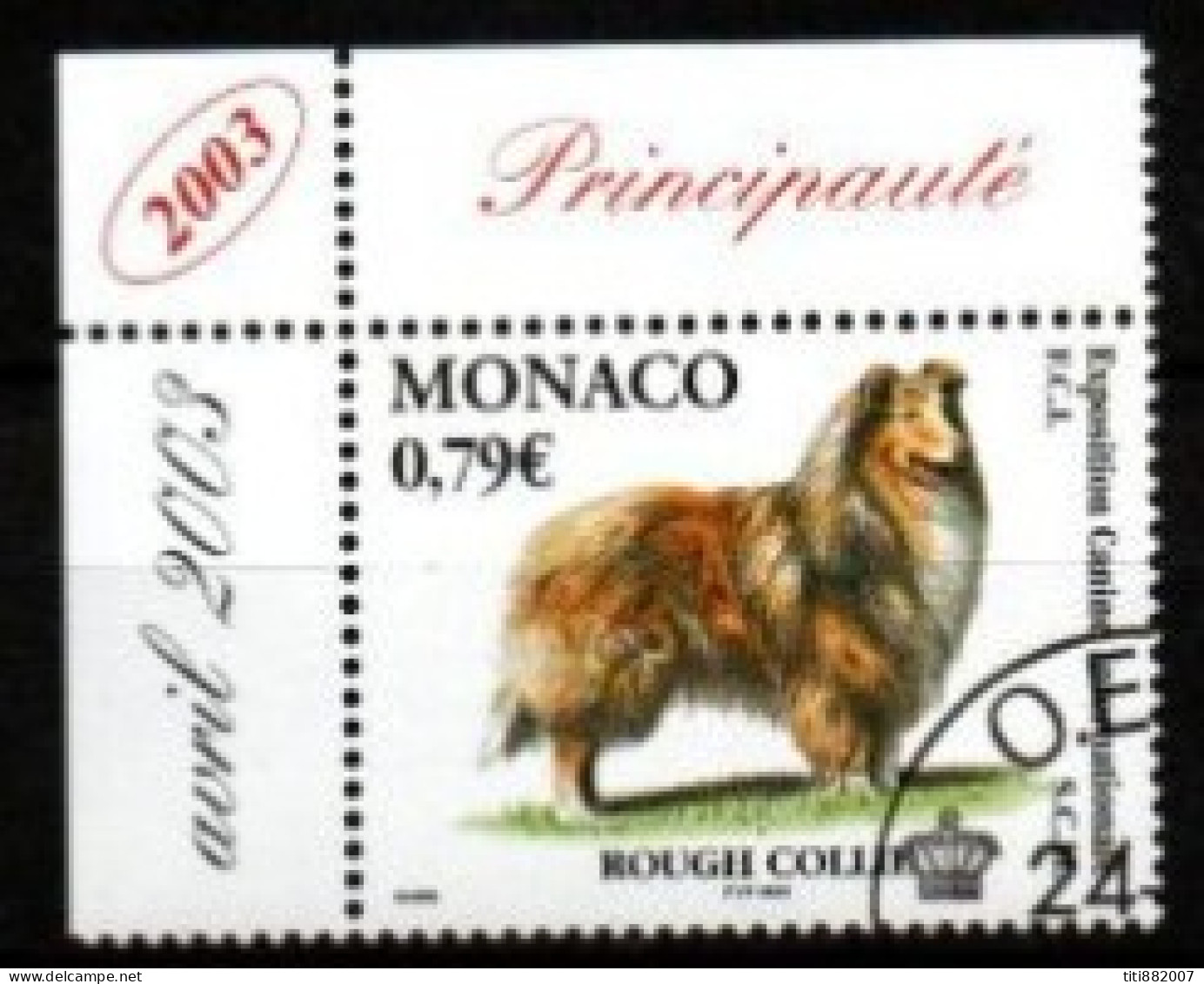 MONACO   -   2003 .  Y&T N° 2388 Oblitéré .  Chien  /  Rough Collie - Used Stamps