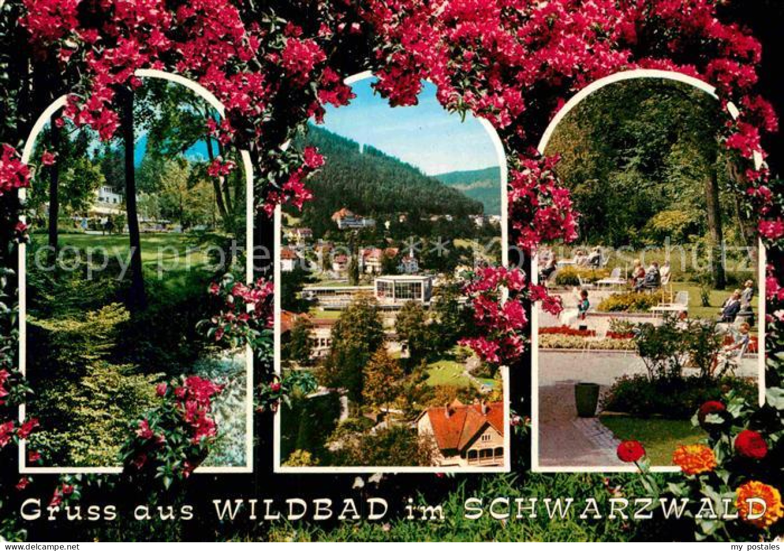 72885775 Bad Wildbad Teilansichten Kurort Im Schwarzwald Kurpark Blumenranken Ba - Autres & Non Classés