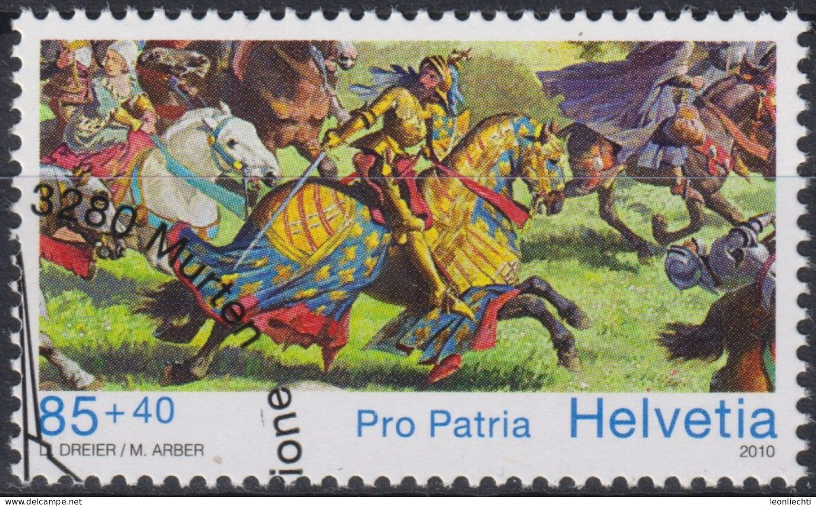 2010 Schweiz Pro Patria, Murtenpanorama Karl Der Kühne, ⵙ Zum:CH B309, Mi:CH 2159, Yt:CH 2085 - Used Stamps