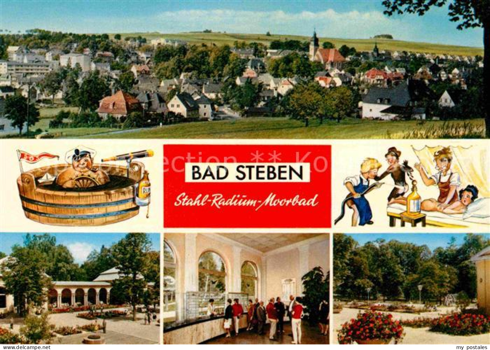 72885550 Bad Steben Panorama Kurort Stahlbad Radiumbad Kuranwendungen Karikature - Bad Steben