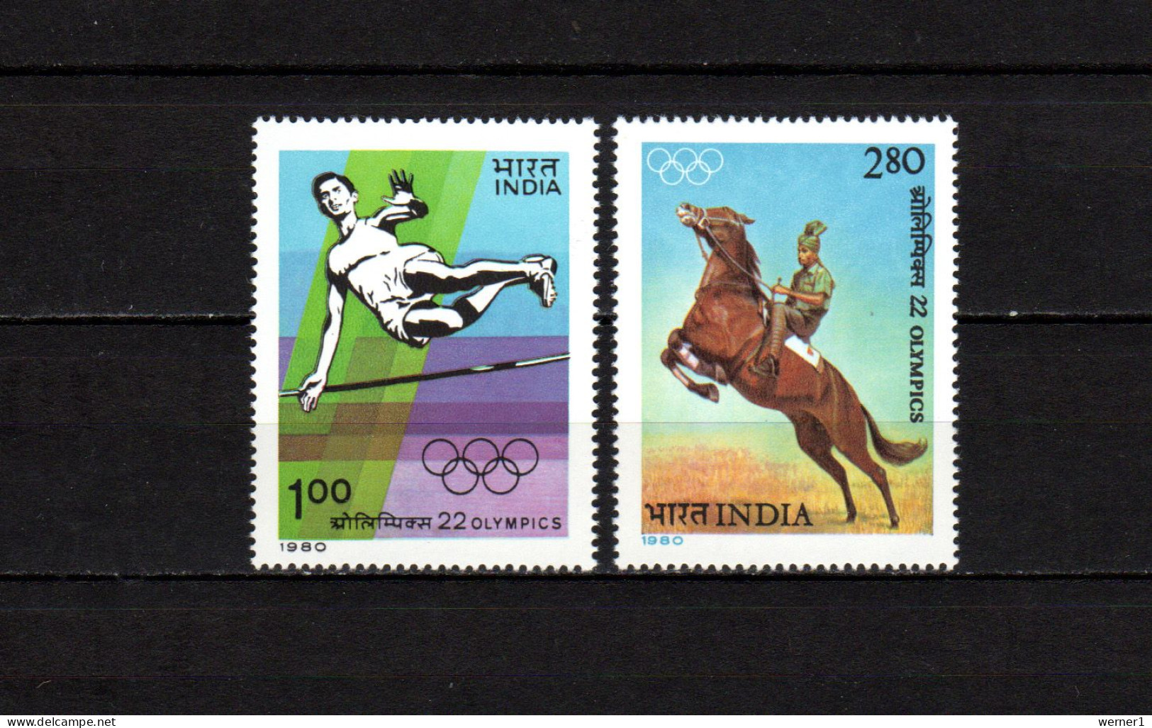 India 1980 Olympic Games Moscow Set Of 2 MNH - Zomer 1980: Moskou