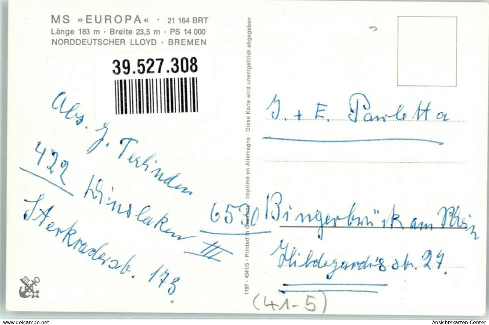 39527308 - Passagierdampfer MS Europa - Dampfer
