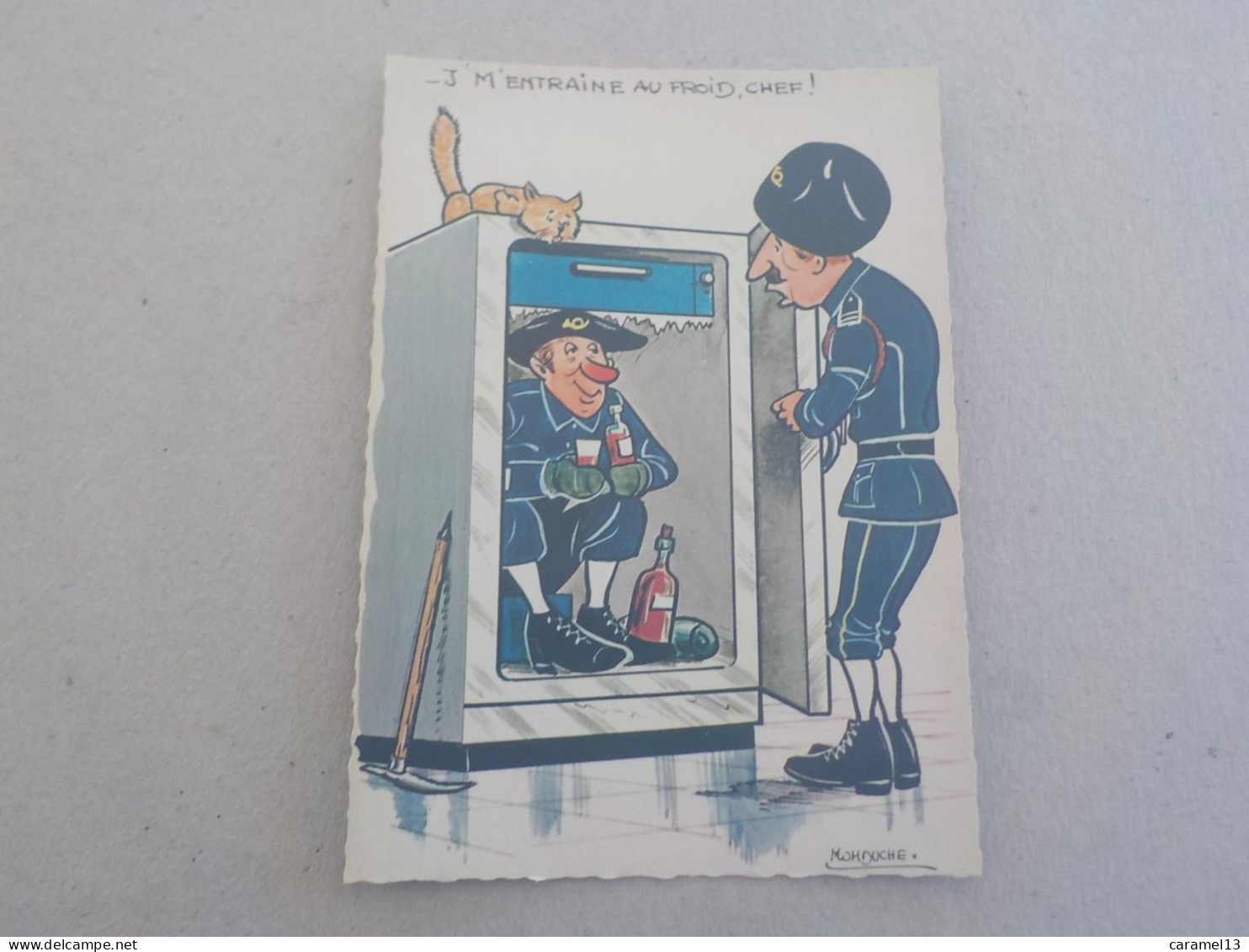 CPSM -  AU PLUS RAPIDE - CARTE HUMORISTIQUE - THEME MILITAIRE ARMEE -    NON VOYAGEE - Humor