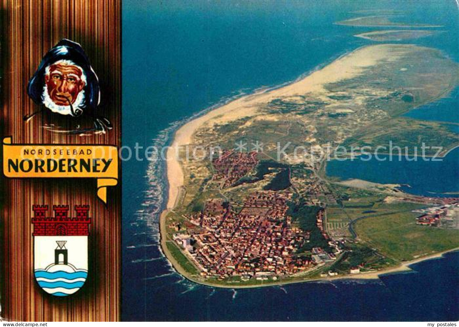 72885030 Norderney Nordseebad Fliegeraufnahme Insel Wappen Norderney - Norderney
