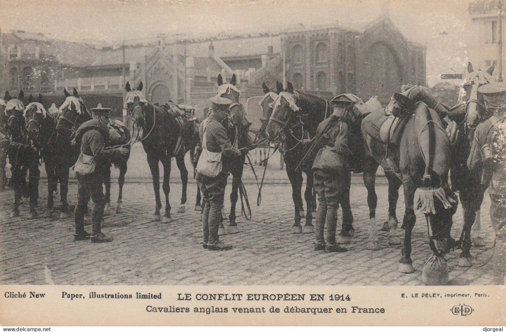 CONFLIT EUROPEEN 1914 - CAVALIERS ANGLAIS Venant De Débarquer En France - Sonstige & Ohne Zuordnung