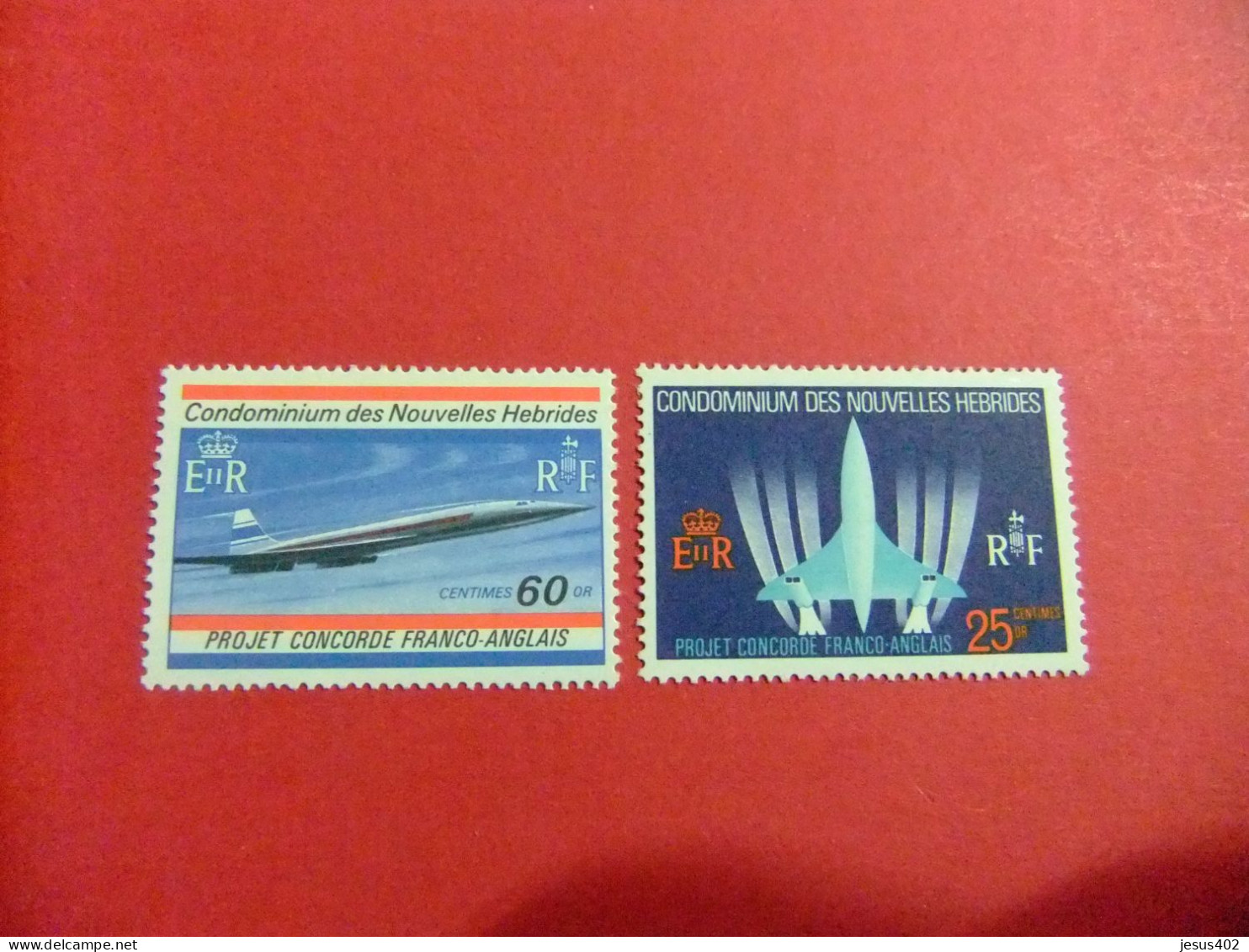 55 NOUVELLES HEBRIDES 1968 / AVIÓN SUPERSONICO FRANCO - BRITANICO CONCORDE / YVERT 276 / 277 MNH - Nuovi