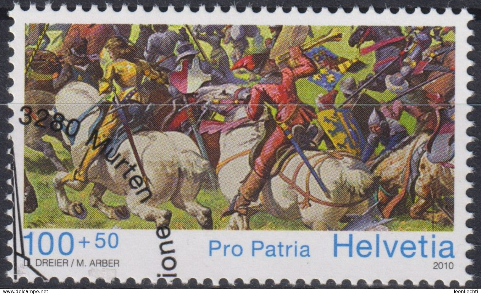 2010 Schweiz Pro Patria, Murtenpanorama, Reiter Auf Der Flucht ⵙ Zum:CH B312, Mi:CH 2162, Yt:CH 2088 - Used Stamps