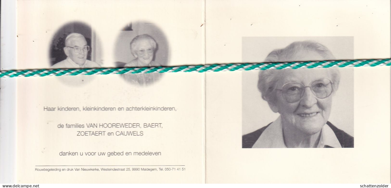 Yvonne Van Hooreweder-Baert, Maldegem 1912, 2002. Foto - Obituary Notices