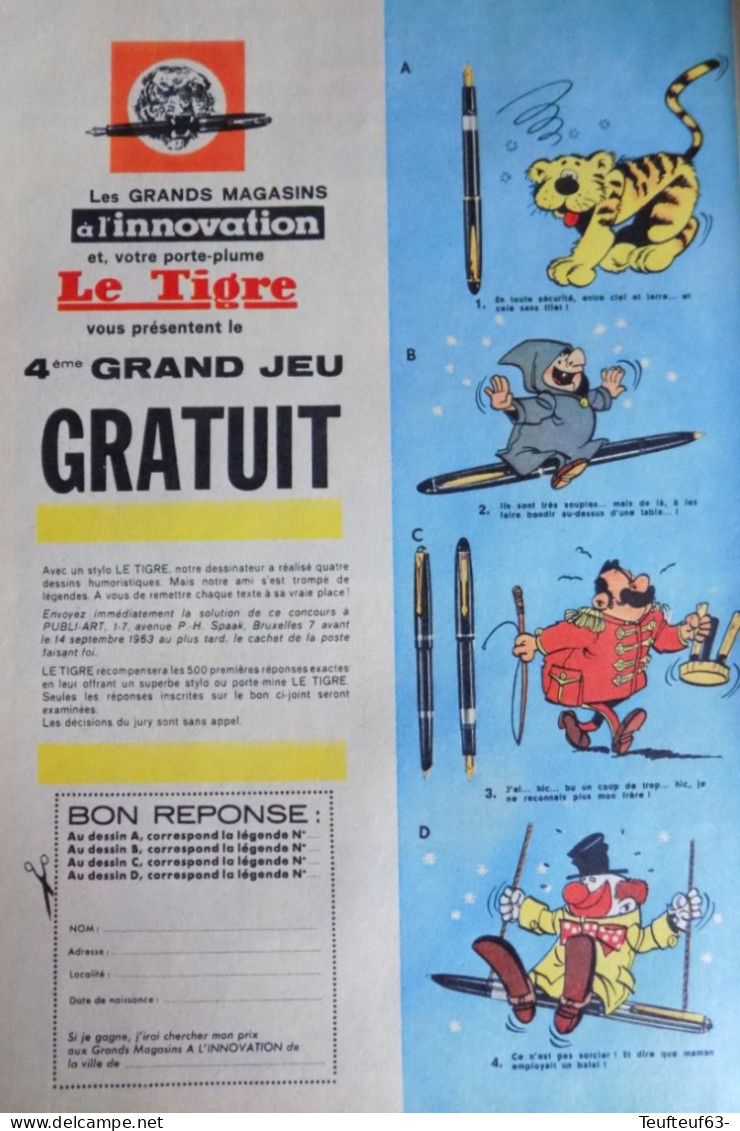 Publicité De Presse ; Pub Concours Magasin à L'Innovation - Les Stylos " Le Tigre " Ill. Berck - Advertising