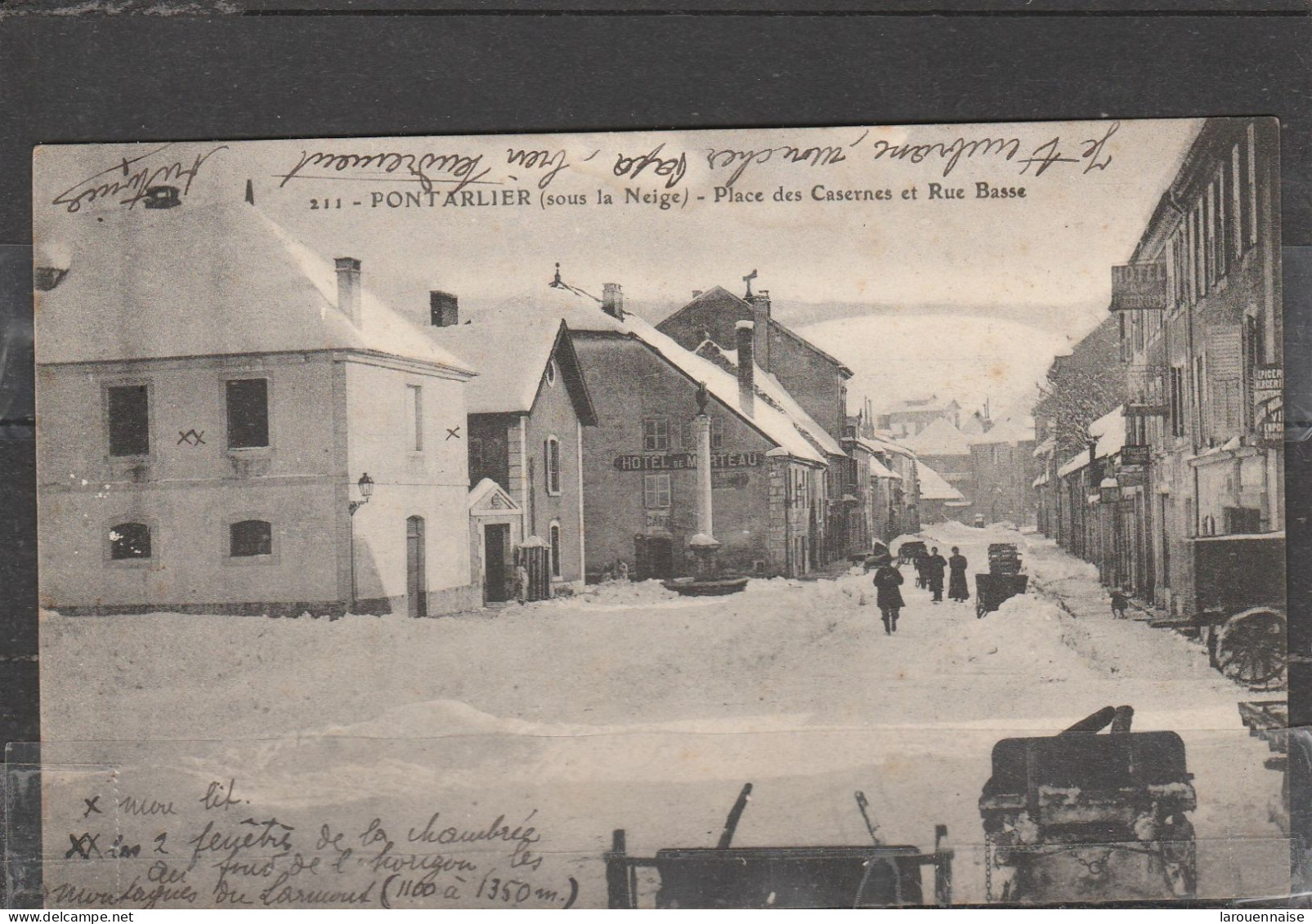 25 - PONTARLIER - (sous La Neige) - Place Des Casernes Et Rue Basse - Pontarlier