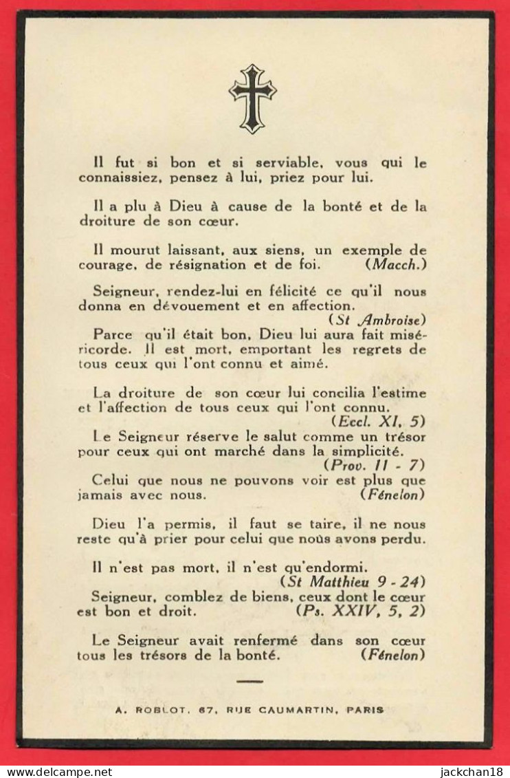 -- SOUVENIR MORTUAIRE  De AUGUSTIN PROSPER EMMANUEL MARIE COMTE D'ARONDEL Des VAUX / DCD Le 14 Juin 1933 -- - Images Religieuses