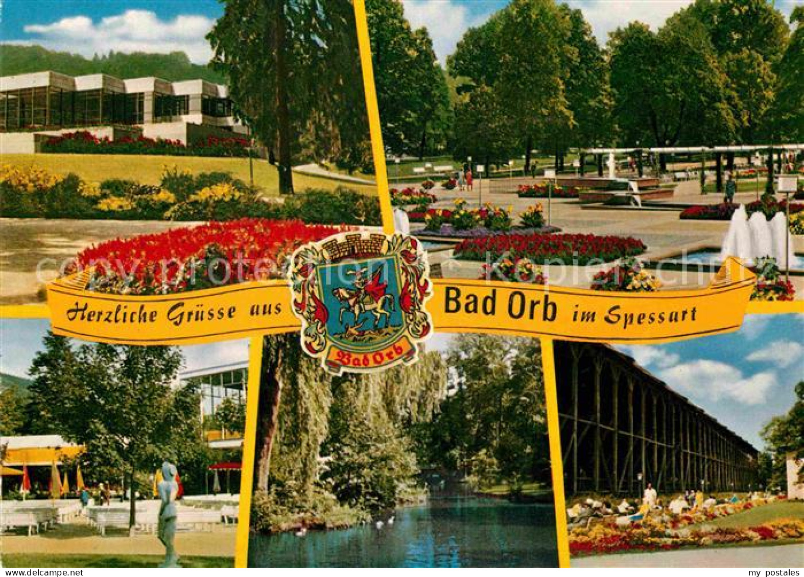 72882058 Bad Orb Kurhaus Kurpark Gradierwerk Teich Wappen Bad Orb - Bad Orb