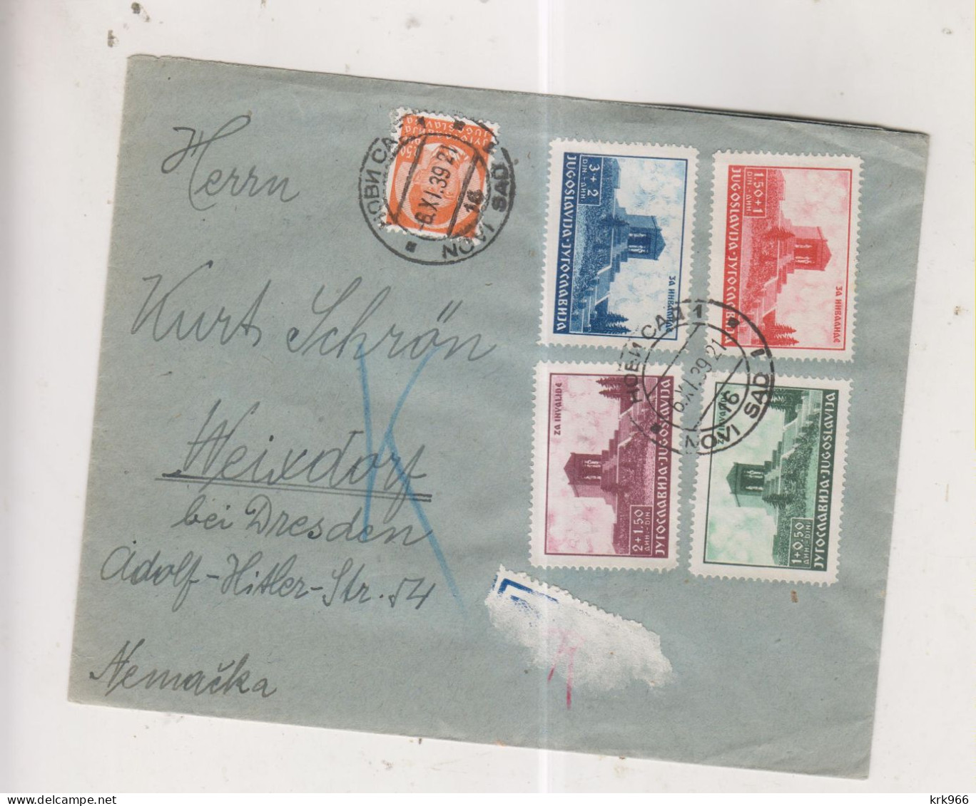 YUGOSLAVIA,1939 NOVI SAD Registered Cover  To Germany - Brieven En Documenten