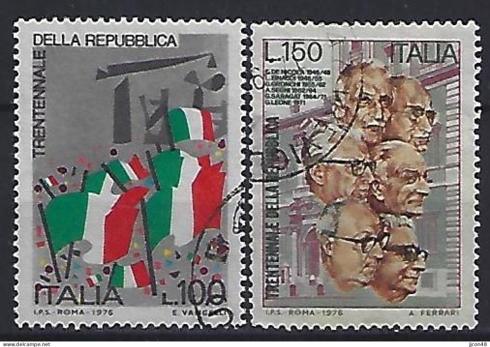 Italy 1976  30 Jahre Republik Italien  (o) Mi.1532-1533 - 1971-80: Usados