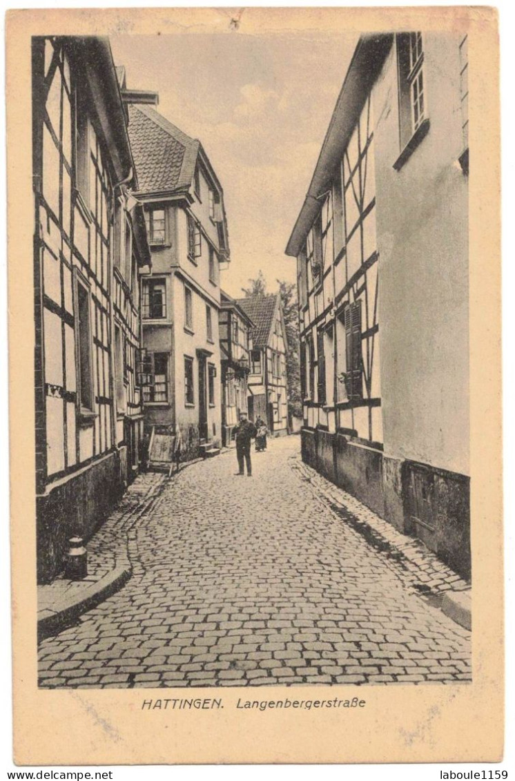 ALLEMAGNE GERMANY RHENANIE WESTPHALIE HATTINGEN LANGENBERGERSTRASSE - V° 106e MILITARIA CHALON - CIRCULEE EN 1923 - Hattingen