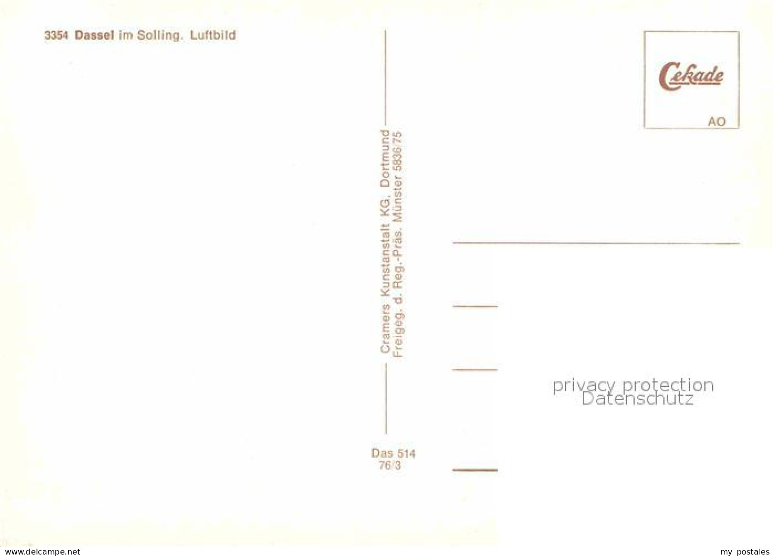 72880071 Dassel Solling Fliegeraufnahme Dassel - Other & Unclassified