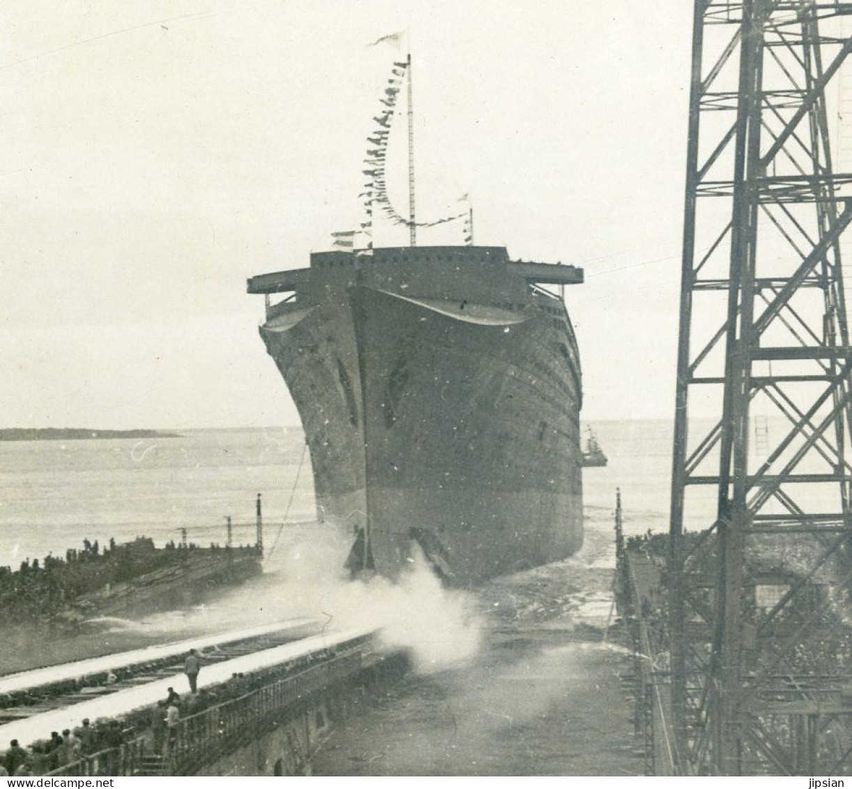 Cpa Carte Photo Du 44 Saint Nazaire ?? Lancement D' Un Bateau -- Photographe 15 Rue D' Orléans Nantes    MAI24-08 - Saint Nazaire