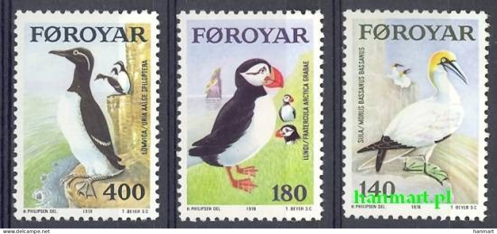 Faroe Islands 1978 Mi 36-38 MNH  (ZE3 FRS36-38) - Albatros & Stormvogels