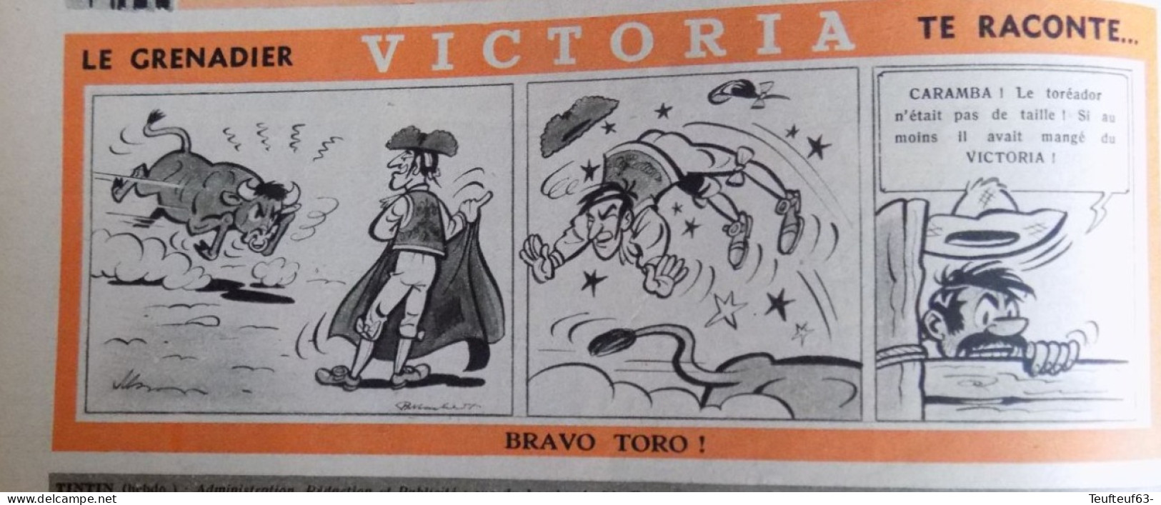 Publicité De Presse ; Chocolat Victoria - Le Grenadier Te Raconte " Bravo Toro ! " - Publicités