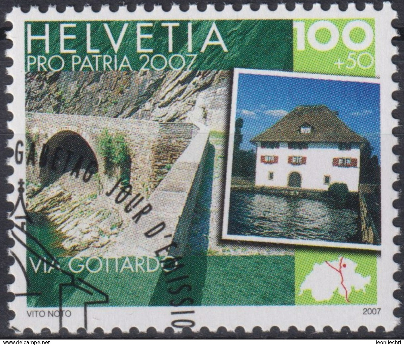 2007 Schweiz Pro Patria, Via Gottardo (Piottinoschlucht Und Alte Sust), ⵙ Zum:CH B298, Mi:CH 2009, Yt:CH 1935 - Used Stamps