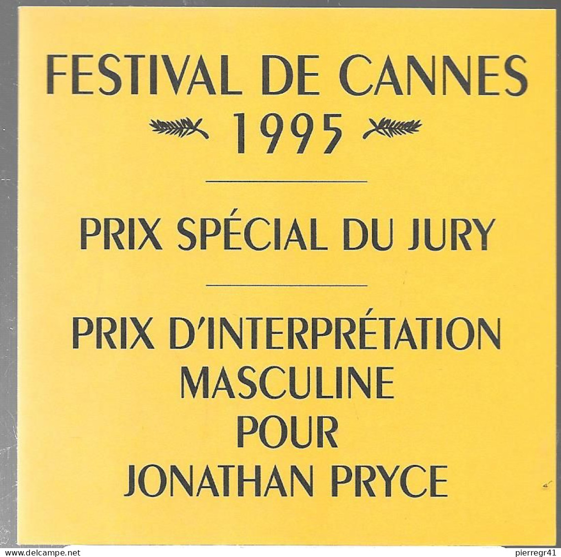 AUTOCOLLANT-1995-FESTIVAL De CANNES-PRIX SPECIAL DU JURY-Ft 10x10Cm-TBE/RARE - Autocollants