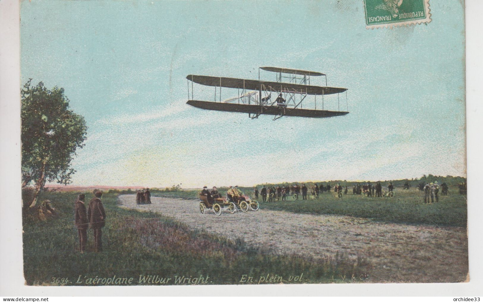 CPA L'aéroplane Wilbur Wright - En Plein Vol (avec Jolie Animation) - ....-1914: Precursori