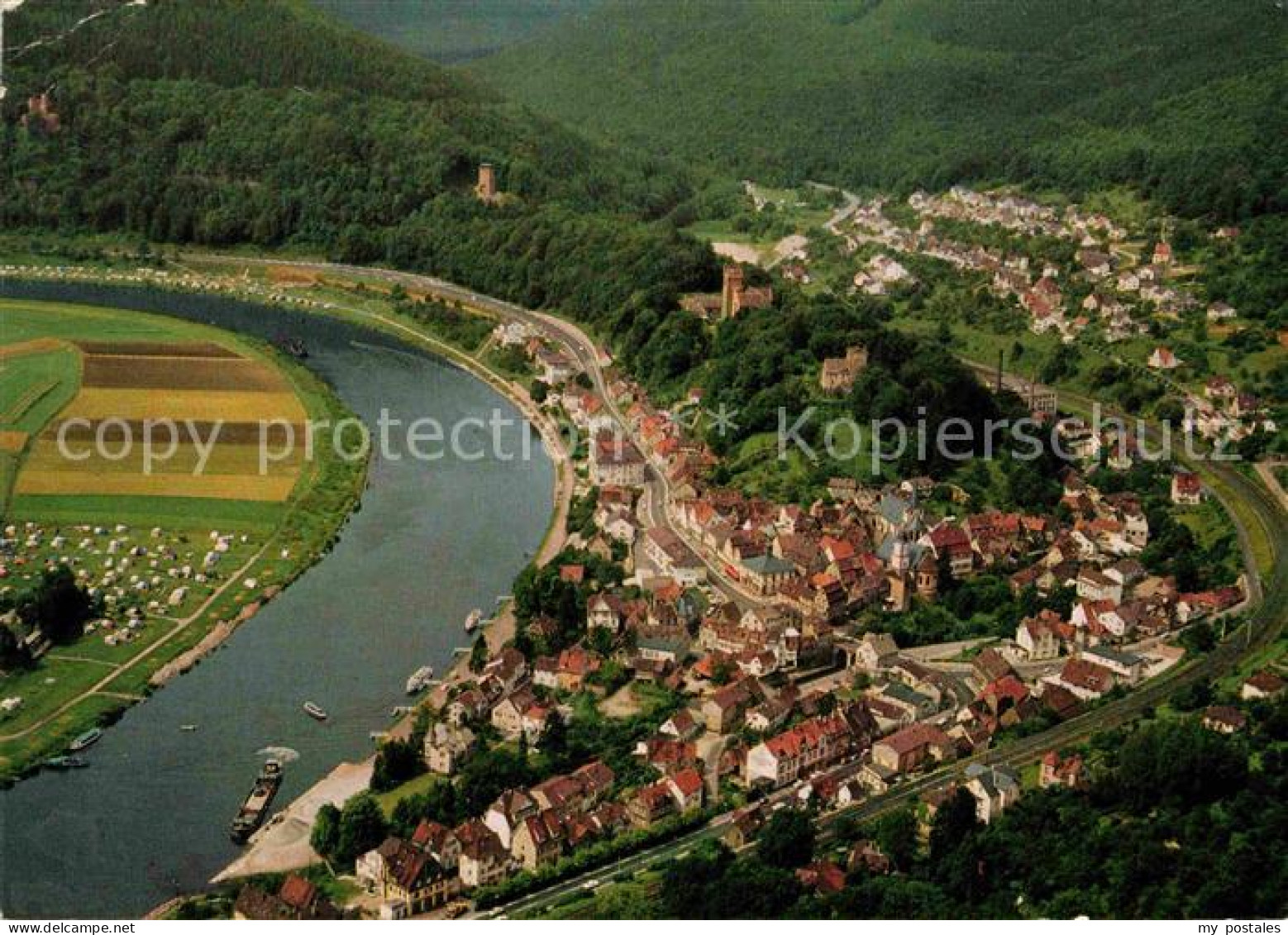 72878566 Neckarsteinach Mit Burgen Fliegeraufnahme Neckarsteinach - Sonstige & Ohne Zuordnung