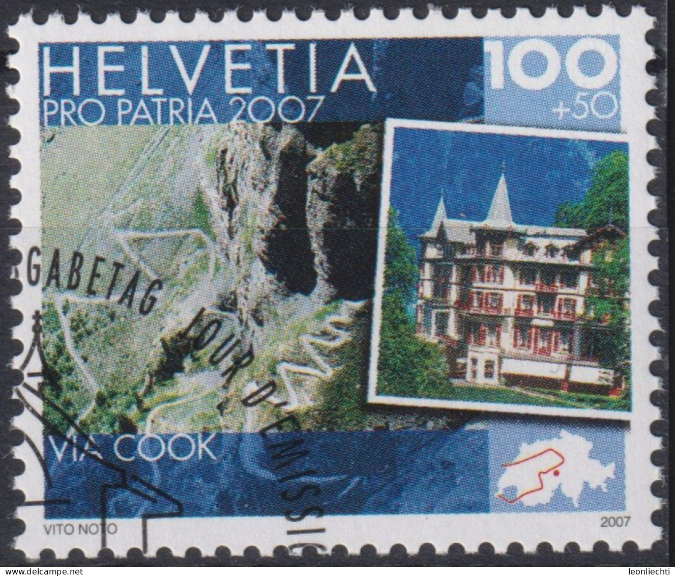 2007 Schweiz Pro Patria, Via Cook 8 Gemmi-Saumpfad Und Grandhôtel Giessbach), ⵙ Zum:CH B299, Mi:CH 2010, Yt:CH 1936 - Used Stamps