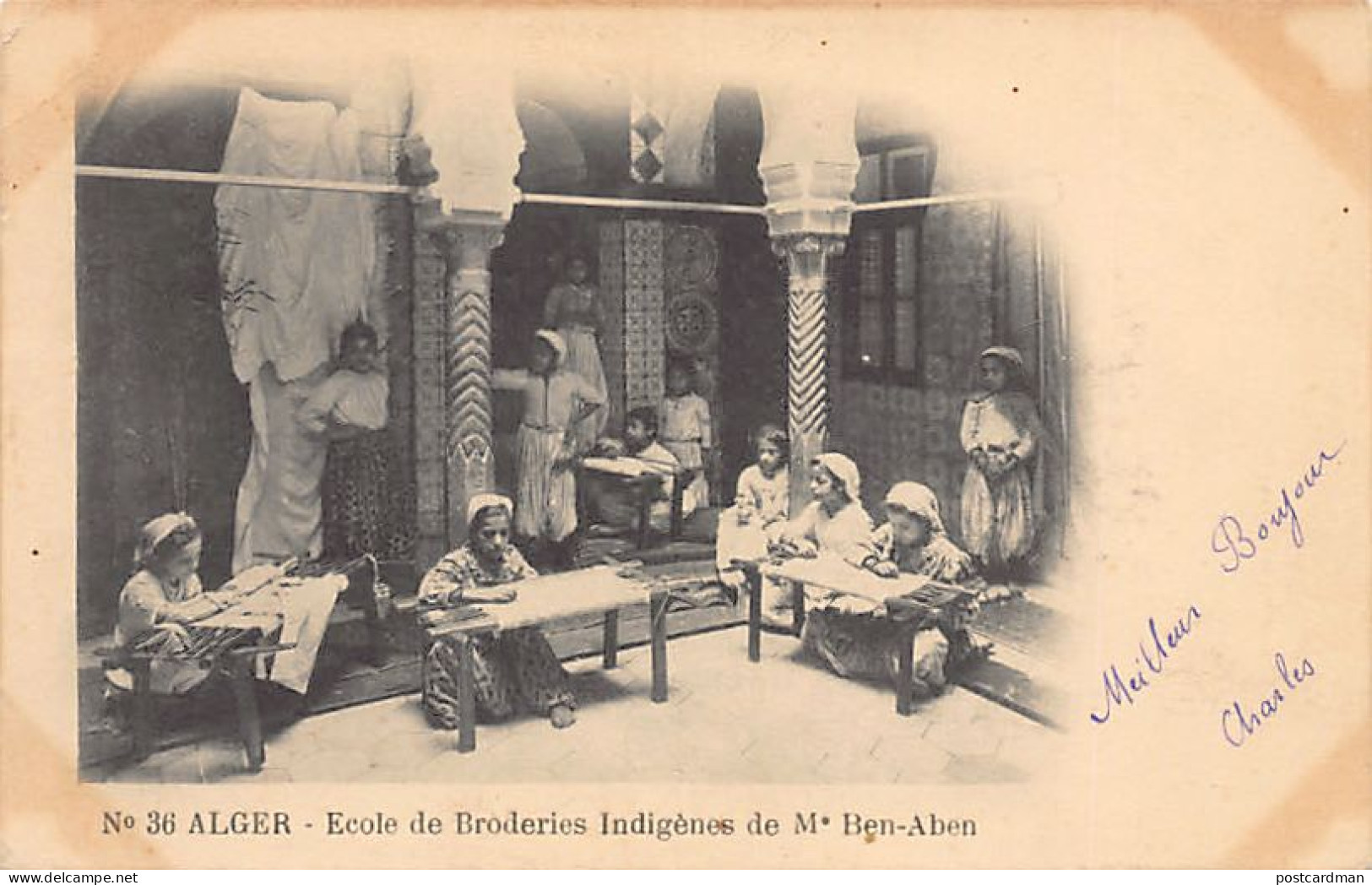 Algérie - ALGER - Ecole De Broderies Indigènes De Mme. Ben-Aben - Ed. Arnold Vollenweider 36 - Alger