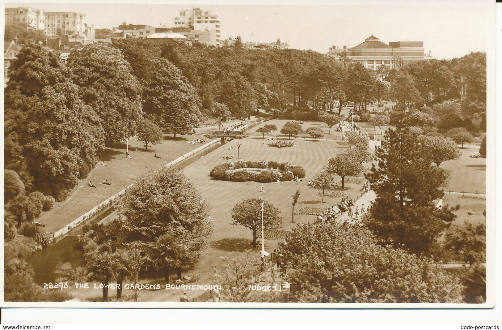 PC34789 The Lower Gardens. Bournemouth. Judges Ltd. No 28296. RP - Wereld