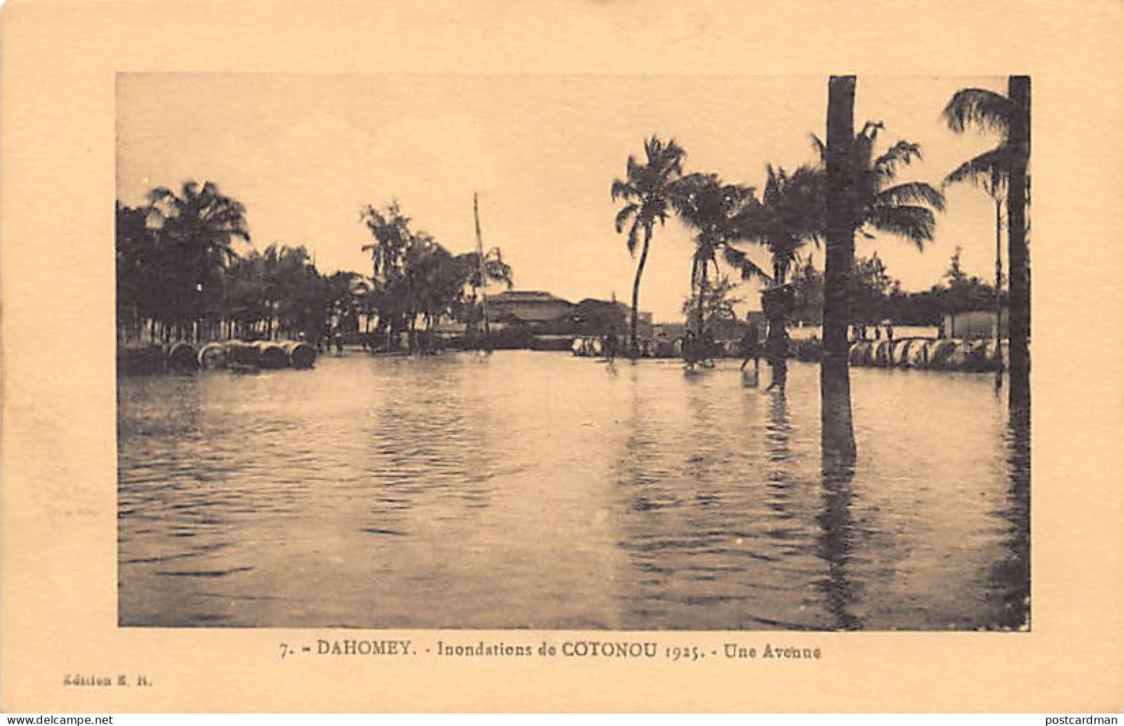 Bénin - Inondations De Cotonou 1925 - Une Avenue - Ed. E. R. 7 - Benín