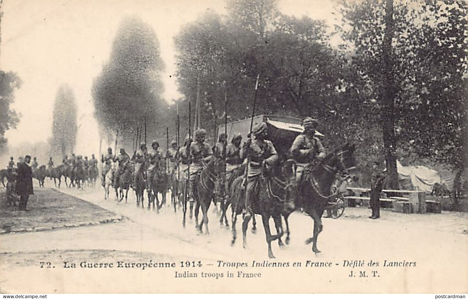 INDIA - Indian Army During World War I - Parade Of Indian Lancers In France  - Inde