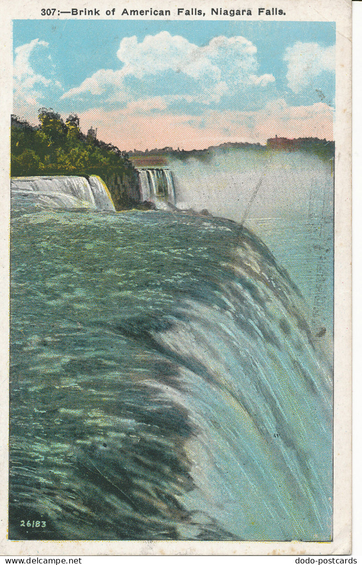 PC34315 Brink Of American Falls. Niagara Falls. No 26183. 1930 - Wereld